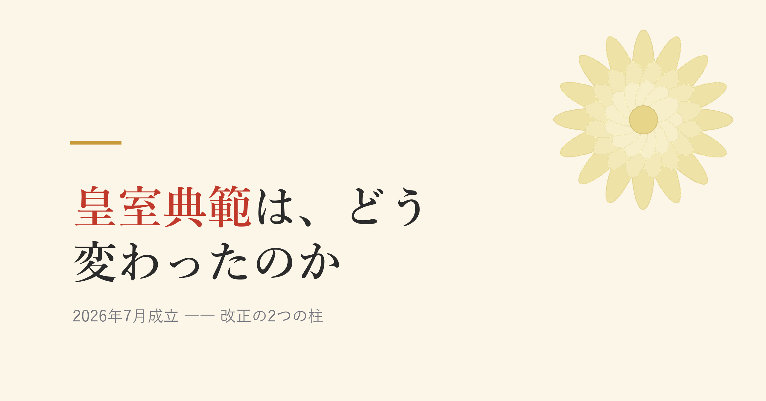 皇室典範は、どう変わったのか