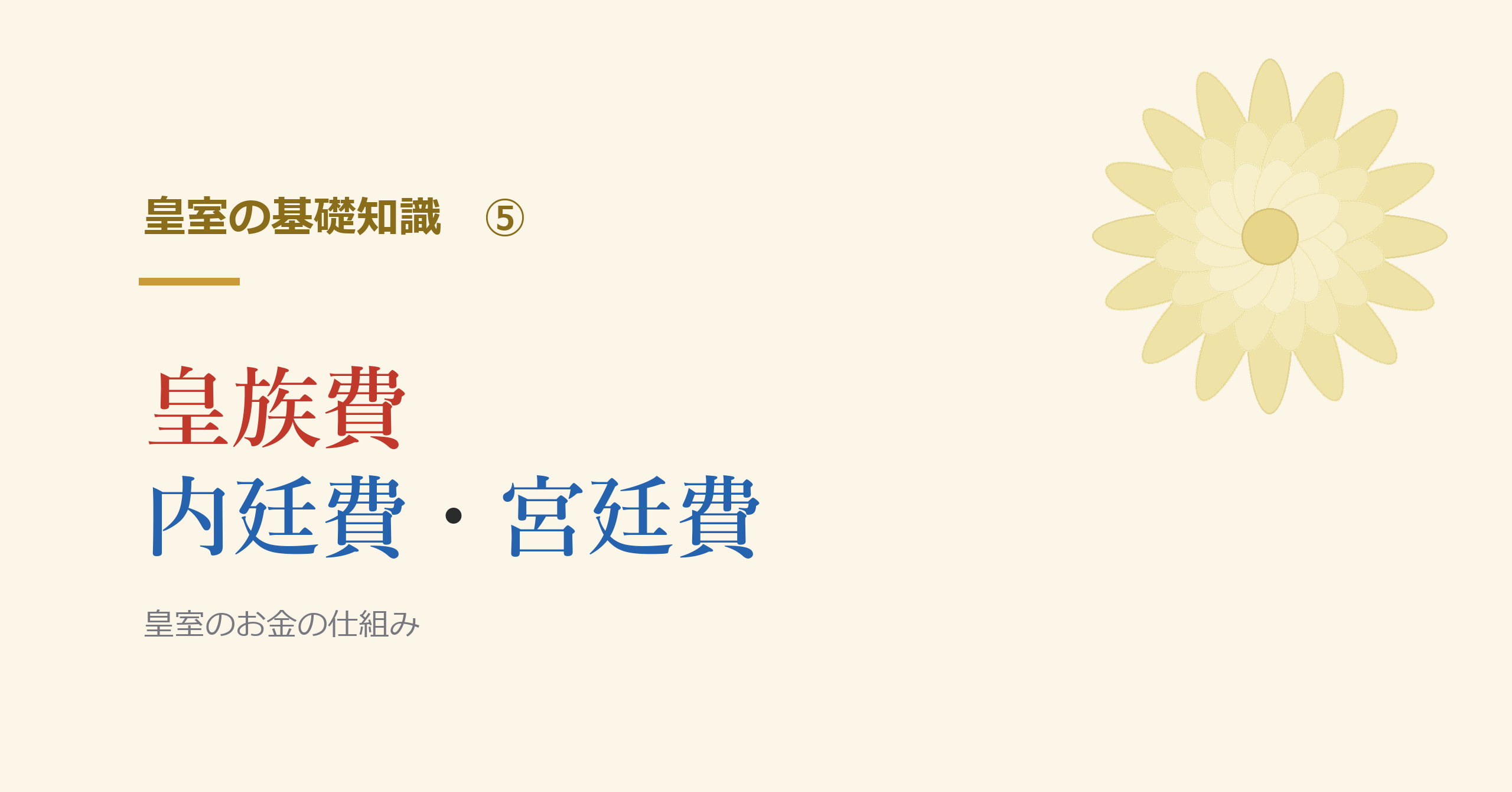 皇族費・内廷費・宮廷費の違い